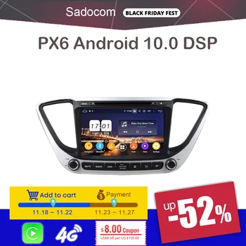 720P PX6 8" DSP IPS Android 10.0 8Core 4GB RAM Car DVD Player GPS Map RDS autoradio car radio hand-free For Hyundai Verna 2017
720P PX6 8" DSP IPS Android 10.0 8Core 4GB RAM Car DVD Player GPS Map RDS autoradio car radio hand-free For Hyundai Verna 2017
