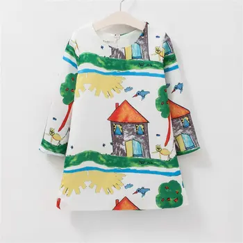 Spring Summer Autumn Baby Girls Houses Bird Tree Printing Round Collar Long Sleeves Princess Dress With Zipper On The Back
Spring Summer Autumn Baby Girls Houses Bird Tree Printing Round Collar Long Sleeves Princess Dress With Zipper On The Back