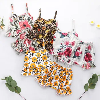 2020 Baby Girls Summer Clothes Sunflowers Leopard Print Sleeveless Tops Shorts Pants 2PCS Toddler Infant Baby Clothing Outfit
2020 Baby Girls Summer Clothes Sunflowers Leopard Print Sleeveless Tops Shorts Pants 2PCS Toddler Infant Baby Clothing Outfit
