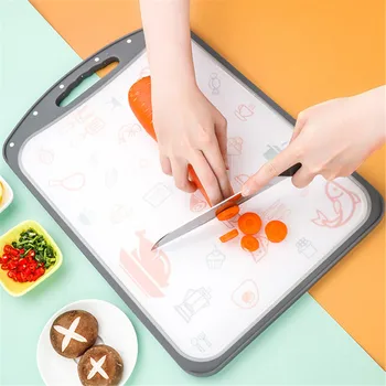 1 Pcs Durable Double Sided Chopping Board Multifunctional Kitchen Cutting Board Vegetable Fruits Food Chopping Block 
1 Pcs Durable Double Sided Chopping Board Multifunctional Kitchen Cutting Board Vegetable Fruits Food Chopping Block