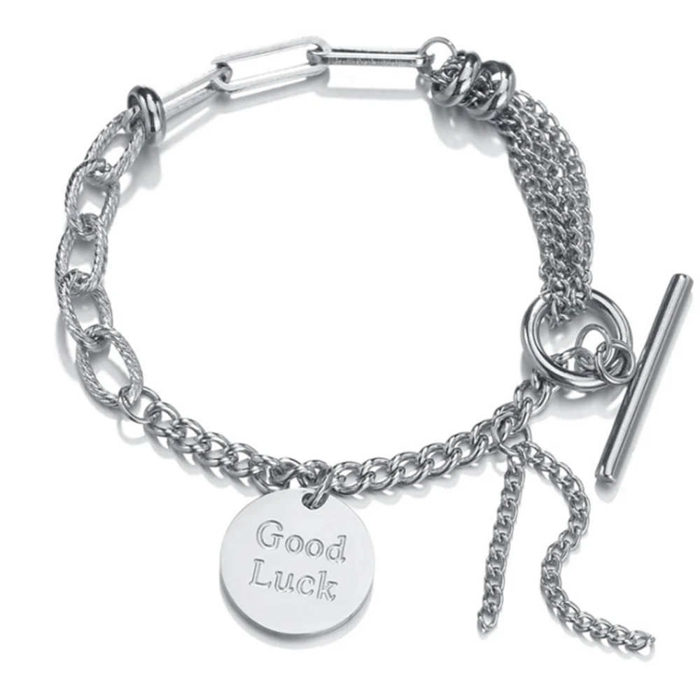 316L Stainless Steel Hip Hop Titanium Steel Bracelet Retro Letter Round Brand Trendy Female Personality Bracelet No Fading
316L Stainless Steel Hip Hop Titanium Steel Bracelet Retro Letter Round Brand Trendy Female Personality Bracelet No Fading