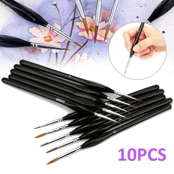 10Pcs Extra Fine Tip Detail Paint Brushes Sable Hair Wood Handle Line Drawing Pen for Miniatures Model Maker Painting Watercolor
10Pcs Extra Fine Tip Detail Paint Brushes Sable Hair Wood Handle Line Drawing Pen for Miniatures Model Maker Painting Watercolor