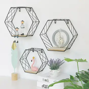 Nordic Style Iron Hexagonal Grid Wall Shelf Combination Wall Hanging Geometric Figure for Wall Decoration Living Room Bedroom
Nordic Style Iron Hexagonal Grid Wall Shelf Combination Wall Hanging Geometric Figure for Wall Decoration Living Room Bedroom