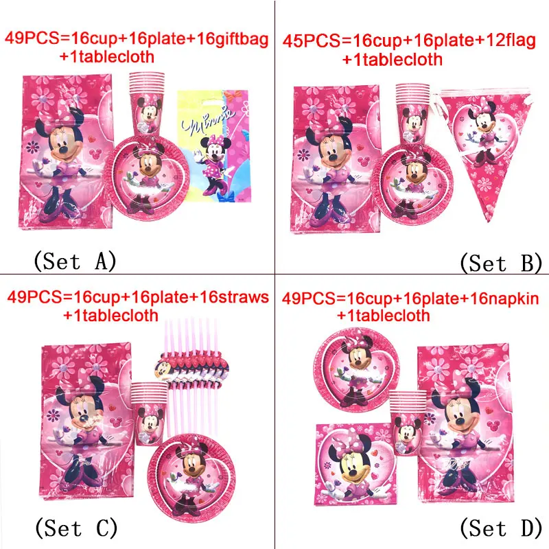 Minnie Mouse Theme Birthday Party Decoration For Kids Gift Bags Disposable Tableware Set Cup Plate Napkin Wedding Party Supplies
Minnie Mouse Theme Birthday Party Decoration For Kids Gift Bags Disposable Tableware Set Cup Plate Napkin Wedding Party Supplies