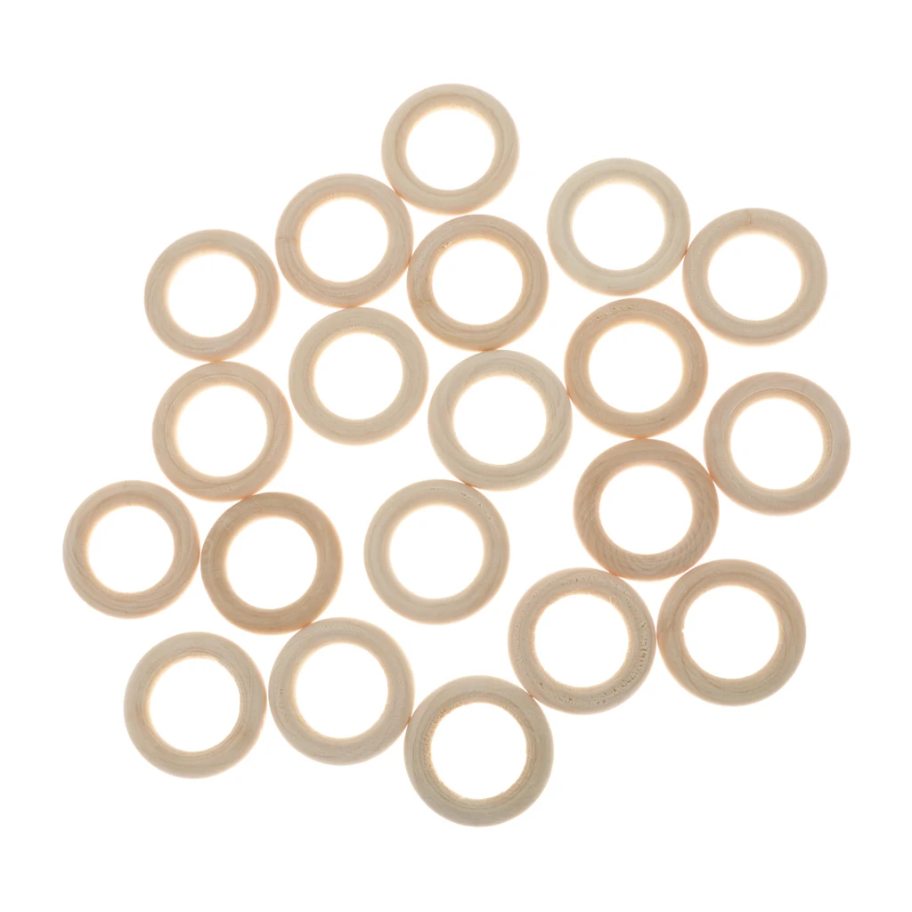 20 × Unfinished Natural Wooden Rings Wood Teething Rings For Craft, Ring Pendant, DIY Connectors, Jewelry Making, 35 mm 20 × Unfinished Natural Wooden Rings Wood Teething Rings For Craft, Ring Pendant, DIY Connectors, Jewelry Making, 35 mm