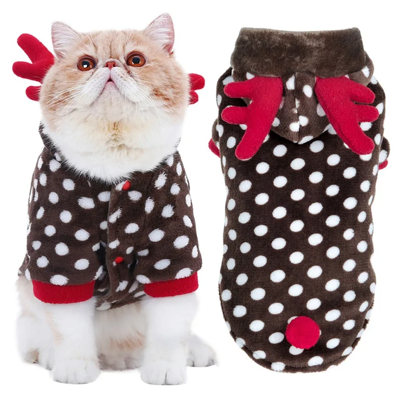 Pet Christmas Dress Up Cosplay Costume Cute Reindeer Coat Hoodie with Red Antlers For Cat Puppy Clothes
Pet Christmas Dress Up Cosplay Costume Cute Reindeer Coat Hoodie with Red Antlers For Cat Puppy Clothes