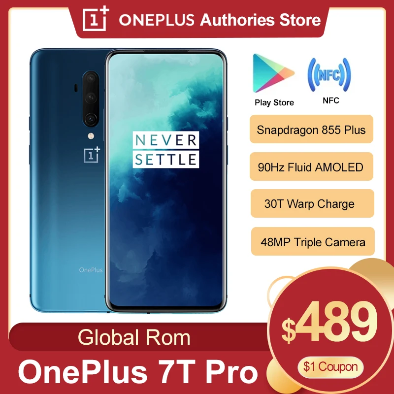 Оригинальный телефон OnePlus 7T Pro глобальная прошивка мобильный экран 6 67 дюйма 8 Гб