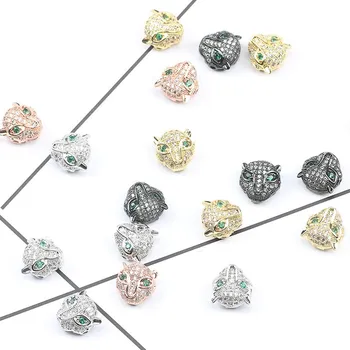 Wholesale Green CZ Leopard Head Beads for Jewelry Making DIY Copper Spacer Beads fit Bracelet Jewelry Accessories 3pcs/lot
Wholesale Green CZ Leopard Head Beads for Jewelry Making DIY Copper Spacer Beads fit Bracelet Jewelry Accessories 3pcs/lot