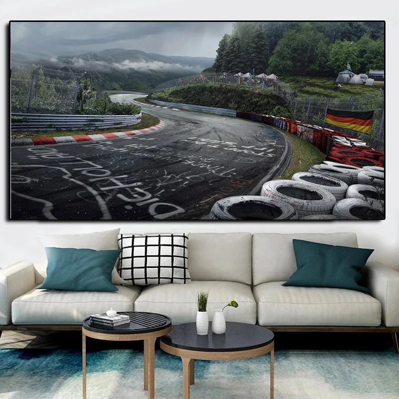 Nurburgring ралли гоночный автомобиль дорожка для Гостиная алмазов картина алмазной