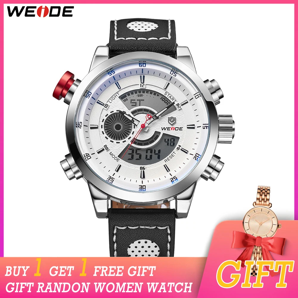 WEIDE Mens Design Fashion Quality Waterproof Casual Chronograph Digital Quartz Wrist Watch Relogio Masculino wristwatches Gift
WEIDE Mens Design Fashion Quality Waterproof Casual Chronograph Digital Quartz Wrist Watch Relogio Masculino wristwatches Gift