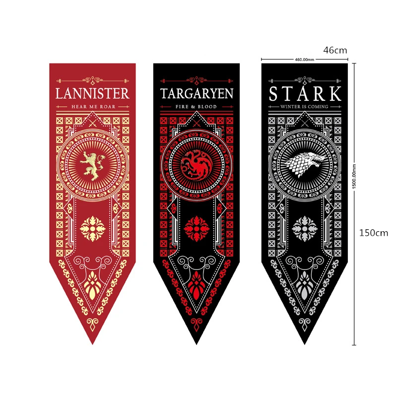 Movie Game of Thrones Cosplay Prop Accessory Stark Family Banner Decorative Flag A Song Ice and Fire Throne |