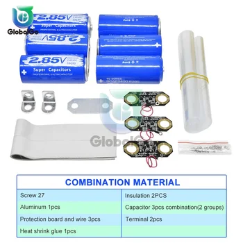 3pcs+3pcs 2.85V 3400F Super Farad Capacitor Ultracapacitor Protection Board 17V 566F Car Electrolytic Capacitor Battery
3pcs+3pcs 2.85V 3400F Super Farad Capacitor Ultracapacitor Protection Board 17V 566F Car Electrolytic Capacitor Battery
