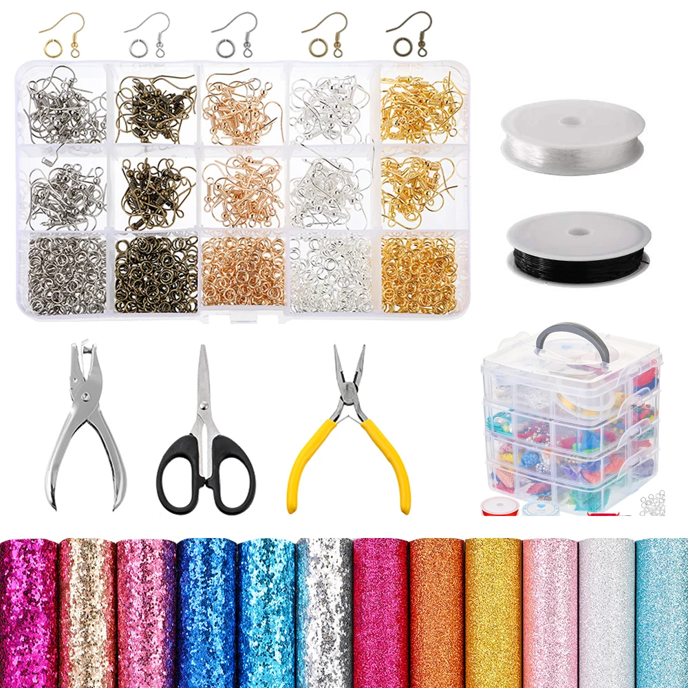 Jewelry Findings Tool Set open jump ring/Lobster clasp/Tail chain/Clip buckle/Drop Kit/Earring hooks/ for DIY Jewelry Making
Jewelry Findings Tool Set open jump ring/Lobster clasp/Tail chain/Clip buckle/Drop Kit/Earring hooks/ for DIY Jewelry Making