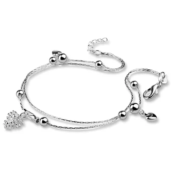 

Fashionable women Pendant Anklets Foot Chain Summer Bracelet Anklet solid 925 sterling silver lady jewelry accessories