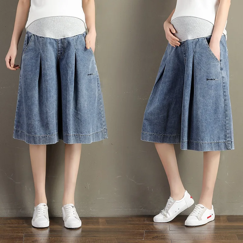 2020 Spring And Summer Pregnant Women Elasticity Large Size Jeans Versatile CHIC-Style Shorts Capri Wide Leg Culottes Outer Wear
2020 Spring And Summer Pregnant Women Elasticity Large Size Jeans Versatile CHIC-Style Shorts Capri Wide Leg Culottes Outer Wear