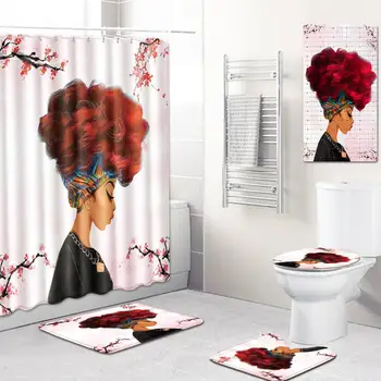 Bathroom Mat Set African Women Pattern Non-Slip Carpet Toilet Seat Cover Shower Set
Bathroom Mat Set African Women Pattern Non-Slip Carpet Toilet Seat Cover Shower Set