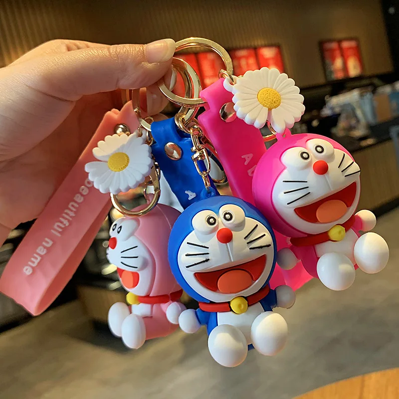 Брелок для ключей Doraemon из резинового материала популярный мультяшный креативный