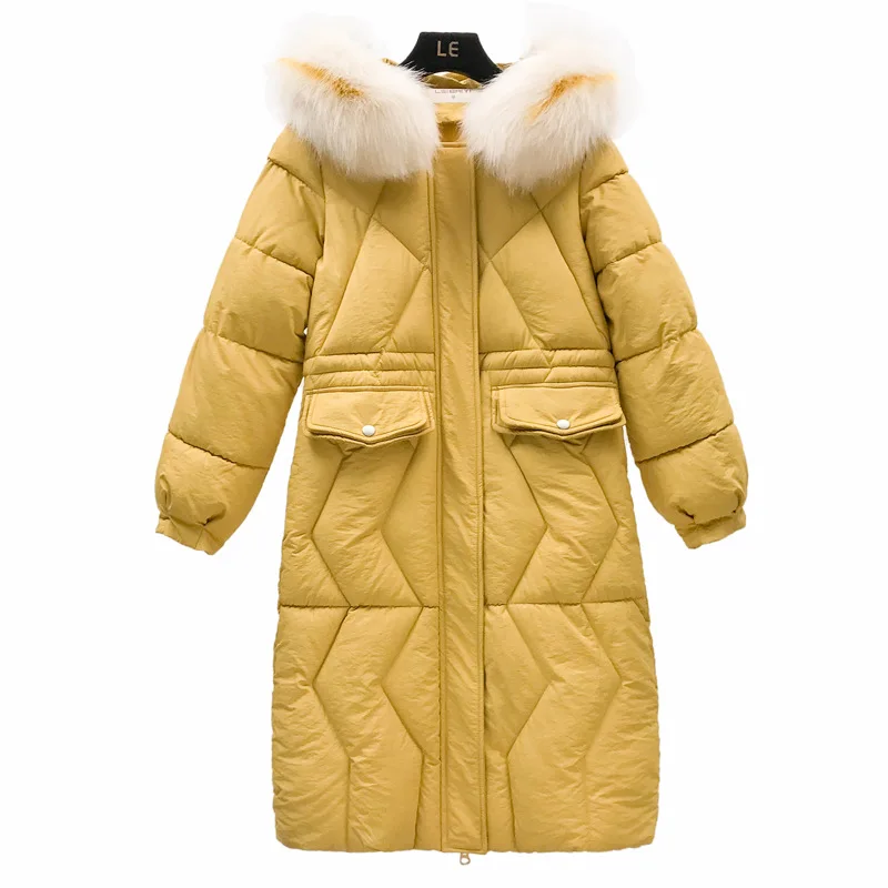 Europe And America Slim Fit Large Size down Jacket Cotton-padded Clothes Women's Long over-the-Knee Large Fur Collar Slim Fit Co
Europe And America Slim Fit Large Size down Jacket Cotton-padded Clothes Women's Long over-the-Knee Large Fur Collar Slim Fit Co