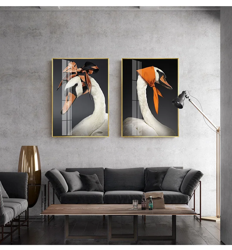 Modern Swan Wearing Head scarf Animal Posters and Prints Canvas Painting Wall Pictures for Kids Living Room Cuadros Home Decor
Modern Swan Wearing Head scarf Animal Posters and Prints Canvas Painting Wall Pictures for Kids Living Room Cuadros Home Decor