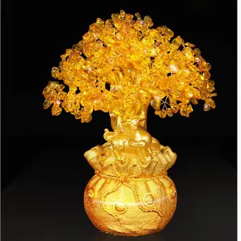 

1PC LUCKY TREE WEALTH PRETTY CITRINE YELLOW CRYSTAL GEM TREE GOLDEN A064 NATURAL STONES AND MINERALS NATURAL CRYSTAL PIGGY BANK