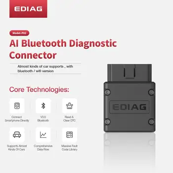 Ediag P02 ELM327 V1.5 Wifi/Bluetooth with PIC18F25K80 On Android/IOS Elm 327 code reader OBD II Car obd2 Diagnostic tool
Ediag P02 ELM327 V1.5 Wifi/Bluetooth with PIC18F25K80 On Android/IOS Elm 327 code reader OBD II Car obd2 Diagnostic tool
