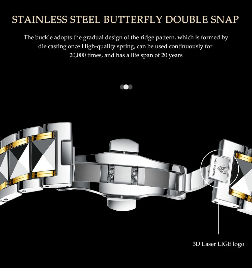 LIGE Original Brand Wrist Watches Mens Automatic Self-Wind Tungsten Steel Waterproof Business Mechanical Watch Relogio Masculino LIGE Original Brand Wrist Watches Mens Automatic Self-Wind Tungsten Steel Waterproof Business Mechanical Watch Relogio Masculino