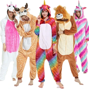 Adult Animal Kigurumi Pajamas Sets for Couple Cartoon panda Unicorn Sleepwear Halloween Women Men Winter Pyjamas Homewear
Adult Animal Kigurumi Pajamas Sets for Couple Cartoon panda Unicorn Sleepwear Halloween Women Men Winter Pyjamas Homewear