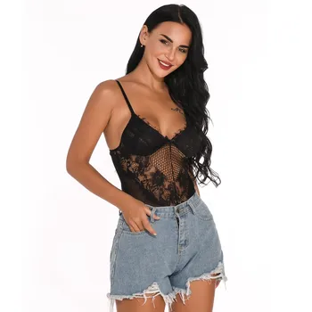 One Piece Jumpsuit For Women Mesh Lace Bodysuit Sexy V-Neck Solid Color Bosy Suits Ladies Sleeveless Playsuit Romper Body Femme
One Piece Jumpsuit For Women Mesh Lace Bodysuit Sexy V-Neck Solid Color Bosy Suits Ladies Sleeveless Playsuit Romper Body Femme