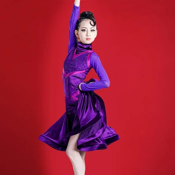 Fashion Latin Dance Dress For Girls Long Sleeves Lace Latin Competition Costume Purple Stage Dress Tango Ballroom ChaCha BL3950
Fashion Latin Dance Dress For Girls Long Sleeves Lace Latin Competition Costume Purple Stage Dress Tango Ballroom ChaCha BL3950
