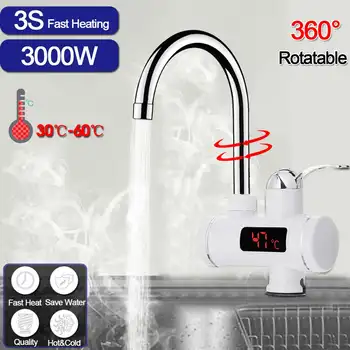 220V Tankless Instant Electric Water Heater Temperature Display Water Heating Kitchen Hot 3000W Water Heater with LED EU Plug
220V Tankless Instant Electric Water Heater Temperature Display Water Heating Kitchen Hot 3000W Water Heater with LED EU Plug
