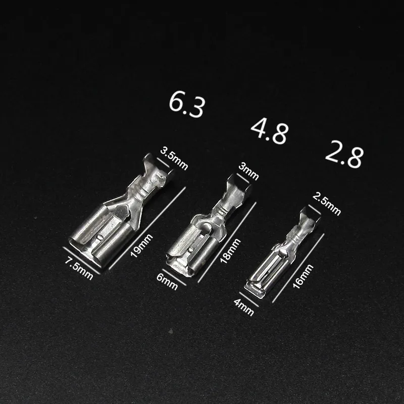 100Pcs 2.8mm 4.8mm 6.3mm Crimps Spring Whit Lock + Sheath Copper Connector Insert Female Plug Cold-pressed Terminal Block
100Pcs 2.8mm 4.8mm 6.3mm Crimps Spring Whit Lock + Sheath Copper Connector Insert Female Plug Cold-pressed Terminal Block