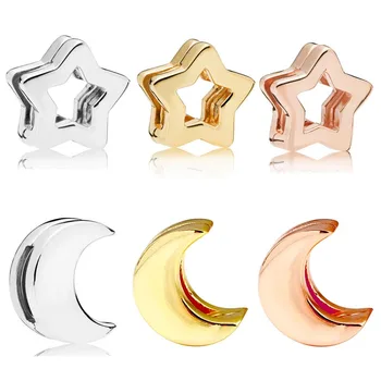 Real Reflexions Smooth moon & Star Clip Charm 925 Sterling Silver Bead Fit Bracelet & Bangle Diy Jewelry
Real Reflexions Smooth moon & Star Clip Charm 925 Sterling Silver Bead Fit Bracelet & Bangle Diy Jewelry