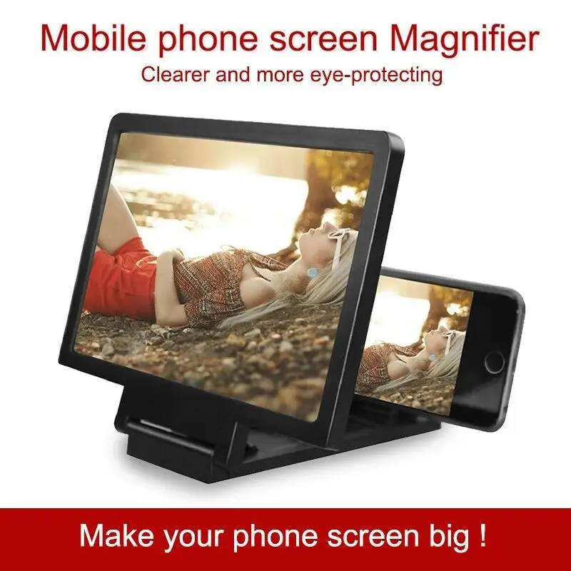 Mobile Phone Screen Magnifier Glass 3D Movies Screen Cell Phone HD Amplifier for Smart Phone Holders
Mobile Phone Screen Magnifier Glass 3D Movies Screen Cell Phone HD Amplifier for Smart Phone Holders