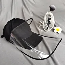 Унисекс бейсбольная шляпа со съемным прозрачным защитным покрытием для лица анти-Слюна на открытом воздухе для верховой езды защита от пыл...(China)