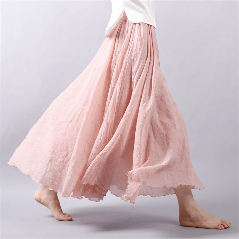 2020 Women Linen Cotton Long Skirts Elastic Waist Pleated Maxi Skirts Summer Beach Boho Vintage Summer Skirts Faldas Saia K408
2020 Women Linen Cotton Long Skirts Elastic Waist Pleated Maxi Skirts Summer Beach Boho Vintage Summer Skirts Faldas Saia K408