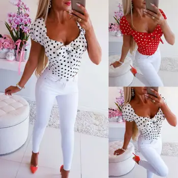 2020 New Women Fashion Shirt Short Sleeve O Neck Polka Dot Women Casual T-Shirt Tops 2019 Summer Hot Sale
2020 New Women Fashion Shirt Short Sleeve O Neck Polka Dot Women Casual T-Shirt Tops 2019 Summer Hot Sale