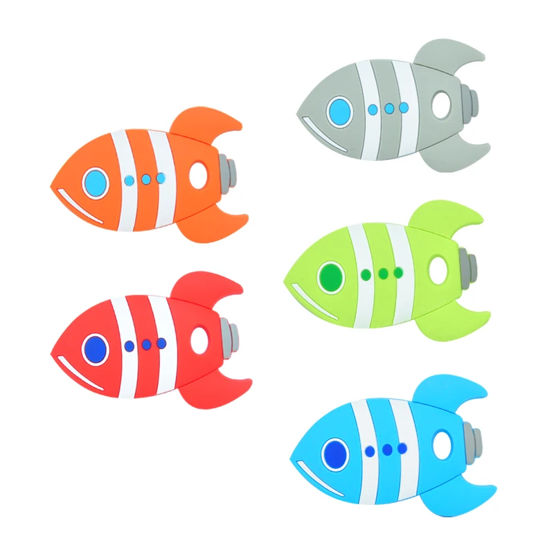 10PCS Baby Teething Beads Silicone Rocket Fish Beads BPA Free Food Grade Silicone Teether DIY Teething Necklace Toy
10PCS Baby Teething Beads Silicone Rocket Fish Beads BPA Free Food Grade Silicone Teether DIY Teething Necklace Toy