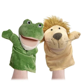 O Mundo Subaquático ao Alcance das Mãos: Brinquedos Educativos de Pelúcia "Criaturas Marinhas" 8 Animal Plush Doll Soft Stuffed Toys Lion Elephant Dog Dinosaur Shark Wolf Duck Kawaii Hand Finger Puppet For Baby Children Girls