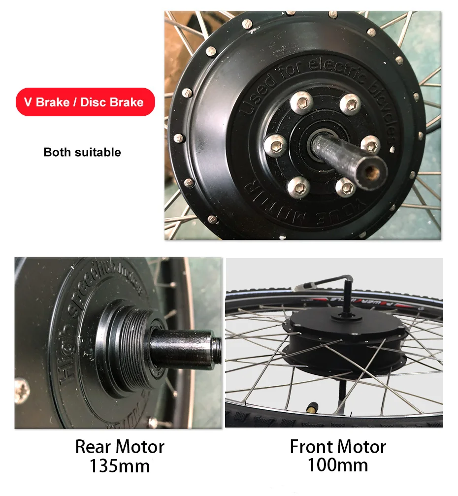 Sale Electric Bicycle Motor 48V 250w 350w 500w Front Rear Hub Brushless Motor Suit for 20" 24" 26" 700c Wheel Ebike Conversion Kit 9