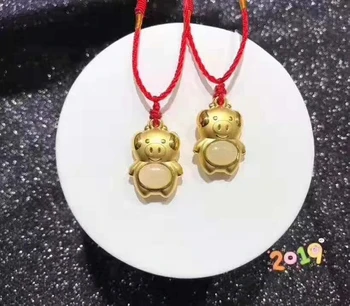 LETSFUN Fine Jewelry 24K 999 Yellow Gold Chinese White Jade Cartoon Pig Pendant Rope Necklace Women Jewelry Gift
LETSFUN Fine Jewelry 24K 999 Yellow Gold Chinese White Jade Cartoon Pig Pendant Rope Necklace Women Jewelry Gift