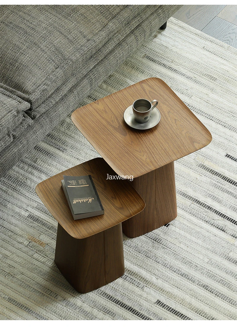 Coffee Tables Luxury Nordic Walnut Color Wooden Living Room Dining Room Balcony Casual Simple Side Table Combination Foot Table