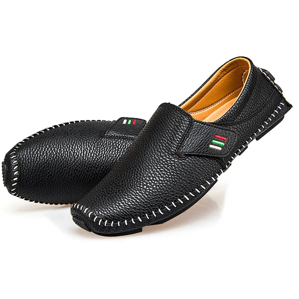 Hot Men Comfortable Casual Shoes Loafers Split Leather Flats Moccasins Shoes BVN66