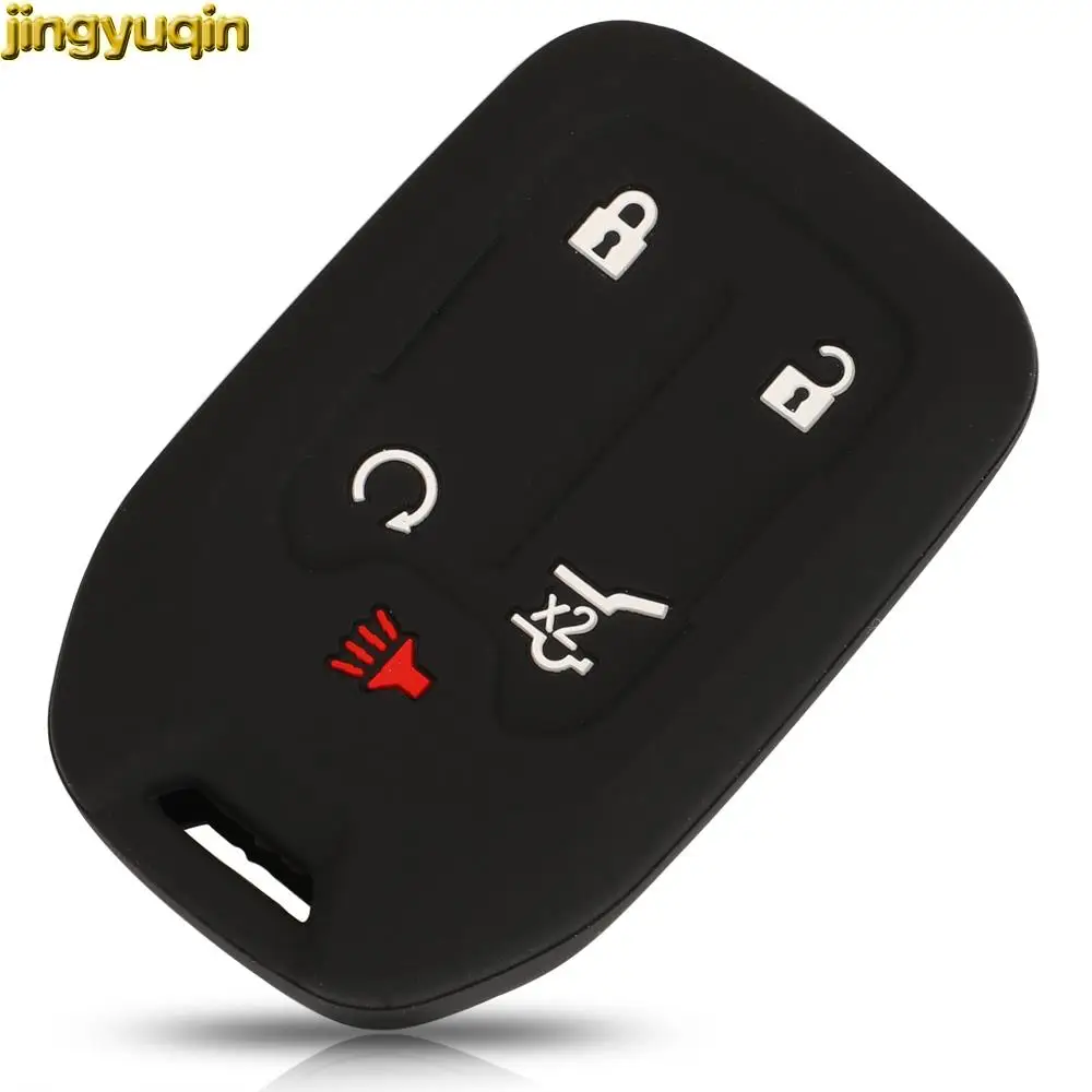 

Jingyuqin 4/5/6 Buttons Smart Remote Silicone Car Key Cover Case For Chevrolet Suburban GMC Terrain 2019 Keychain Holder No Logo