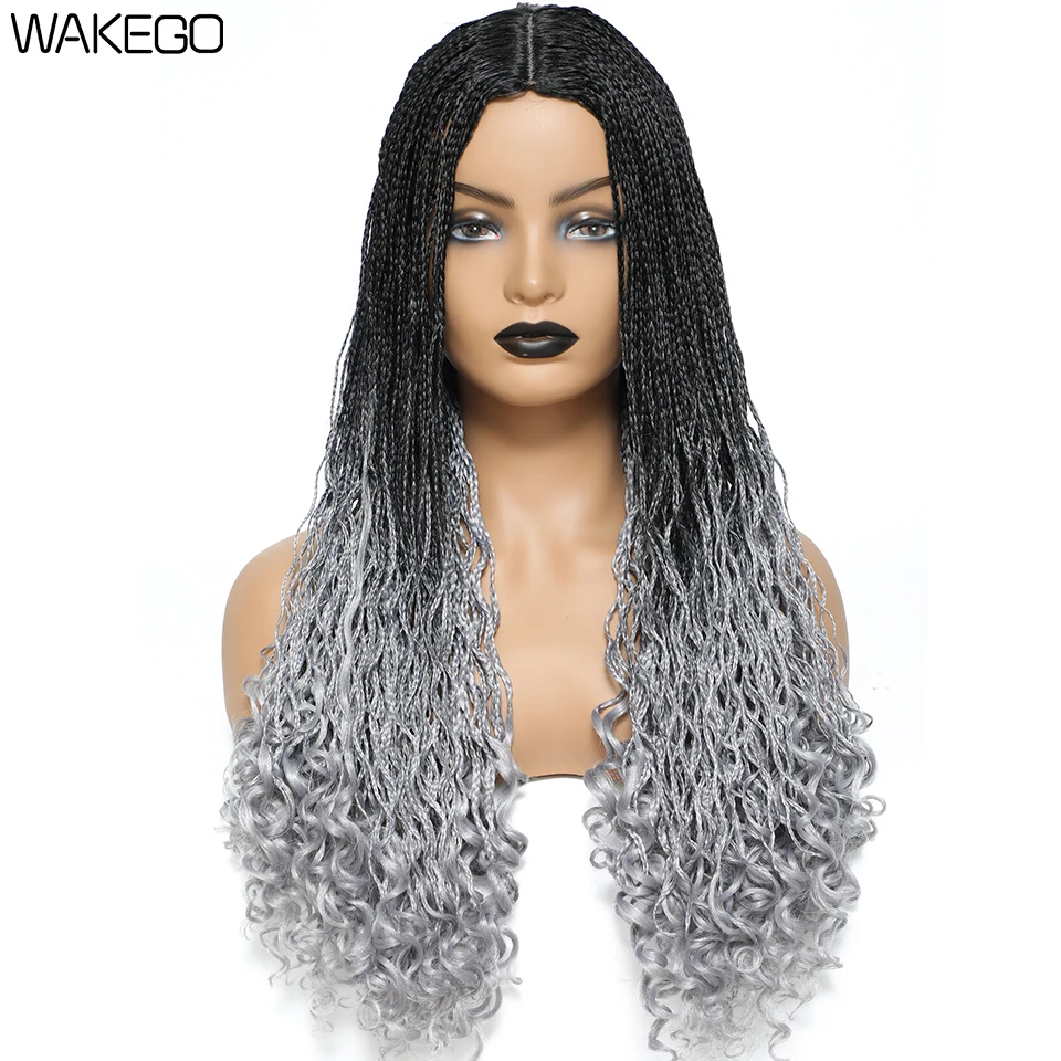 Shop Generic 26 Inch Knotless Braid Wig With Curly End DIY Braided Wigs