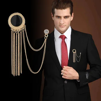 New Fashion Metal Rhinestone Crystal Brooch Men's Suit Shirt Collar Pin Black Tassel Corsage Brooches Jewelry Luxury Accessories
New Fashion Metal Rhinestone Crystal Brooch Men's Suit Shirt Collar Pin Black Tassel Corsage Brooches Jewelry Luxury Accessories