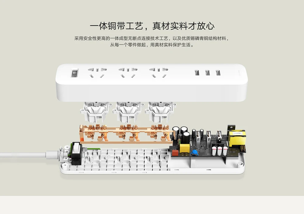 2020 New Xiaomi QC3.0 27W Fast Charging Power Strip 3 USB + 3 Sockets Standard Plug Interface Extension Lead EU US Adapter (16)