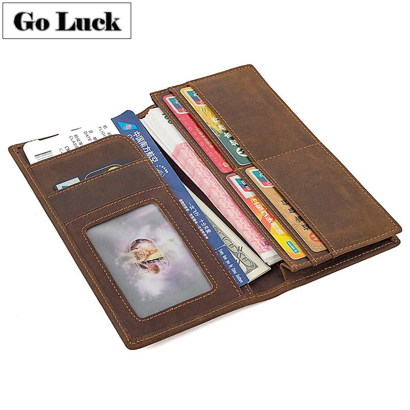 GO-LUCK Brand Crazy Horse Genuine Daily Clutches Wallet Men Boarding Pass Cell Phone Pouch Card Case Cardholder Men's RFID Purse
GO-LUCK Brand Crazy Horse Genuine Daily Clutches Wallet Men Boarding Pass Cell Phone Pouch Card Case Cardholder Men's RFID Purse