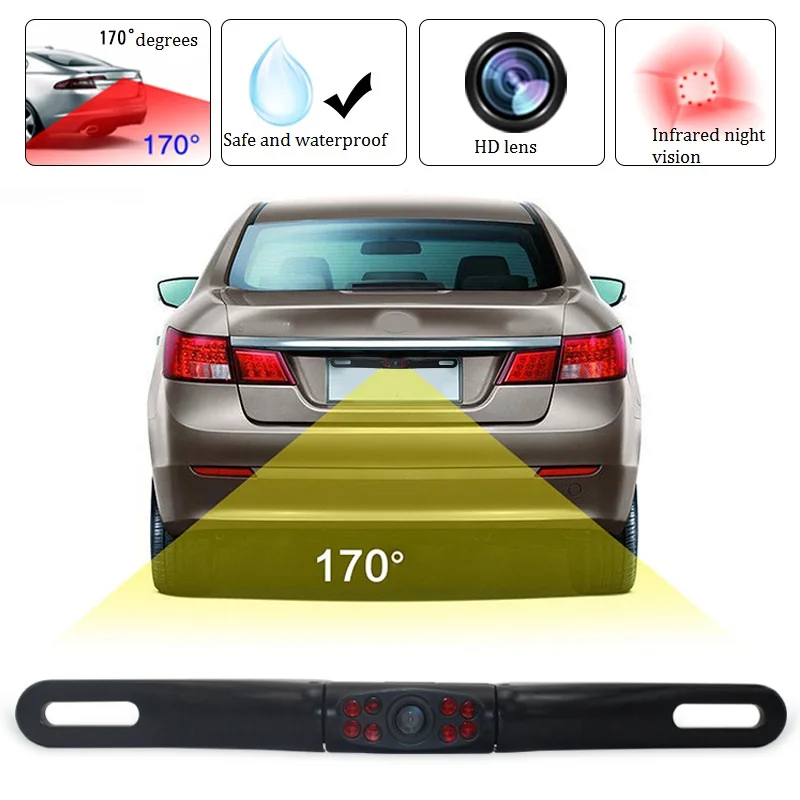 Car License Plate Backup Reverse Camera Rear View Parking recul Camera with Waterproof HD Color Wide Viewing Angle Night Vision
Car License Plate Backup Reverse Camera Rear View Parking recul Camera with Waterproof HD Color Wide Viewing Angle Night Vision
