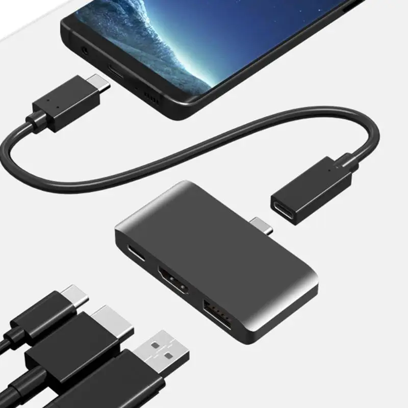 3 in 1 USB Type C to PD/HDMI/USB3.0 Adapter 4K Video Converter Large Screen Display Support 60W for Laptop Tablet 65X23X10mm
3 in 1 USB Type C to PD/HDMI/USB3.0 Adapter 4K Video Converter Large Screen Display Support 60W for Laptop Tablet 65X23X10mm