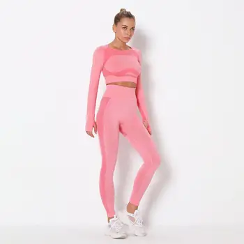 2Pcs Suit Women Tracksuit Long Sleeve Shirt Sets Seamless Leggings Exercise Fitness Workout Jogging Clothes Sportswear
2Pcs Suit Women Tracksuit Long Sleeve Shirt Sets Seamless Leggings Exercise Fitness Workout Jogging Clothes Sportswear